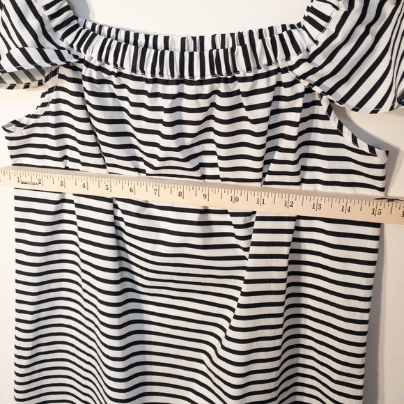 J Crew Off Shoulder Black and White Dress size XS - Picture 5 of 8